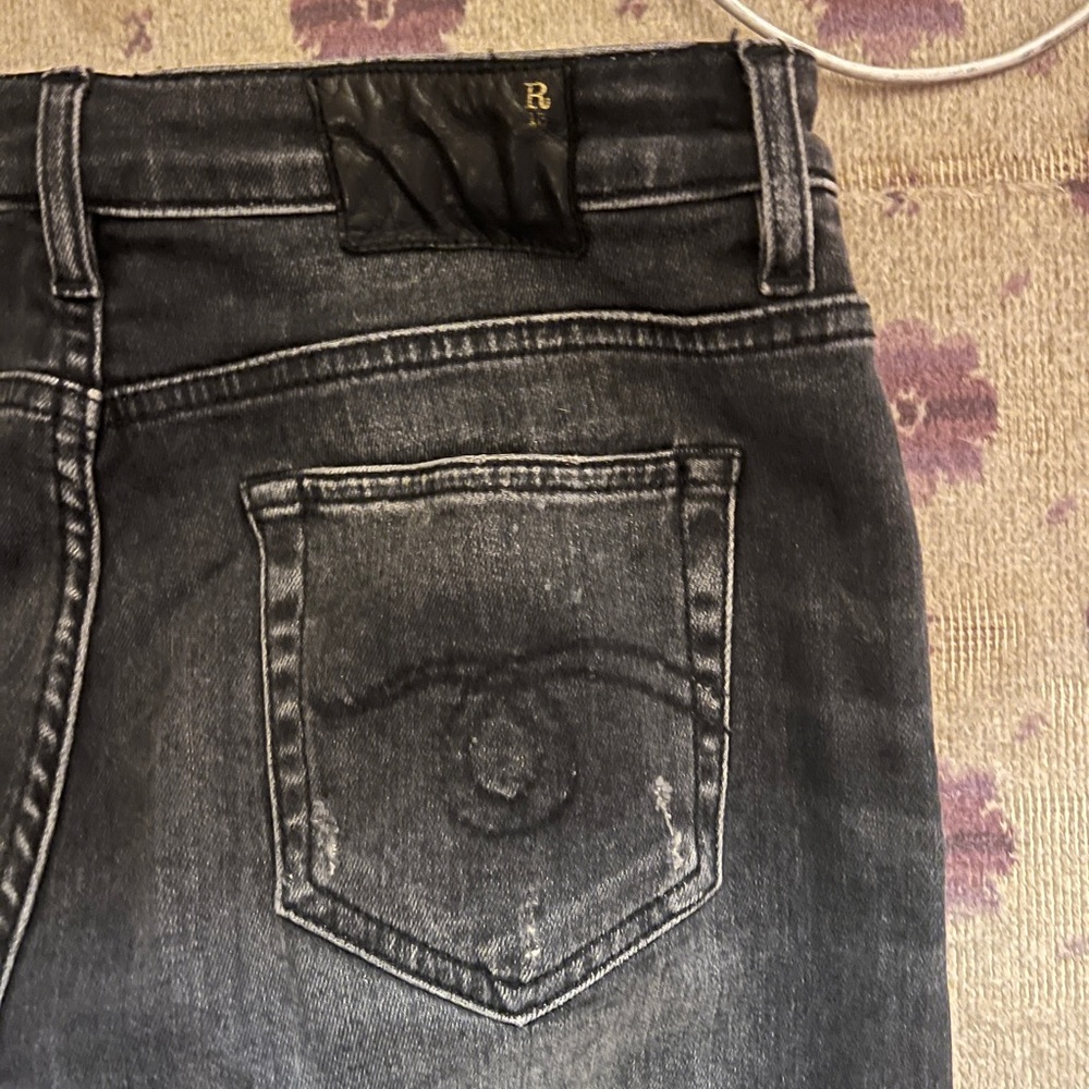 R13 faded black boy skinny